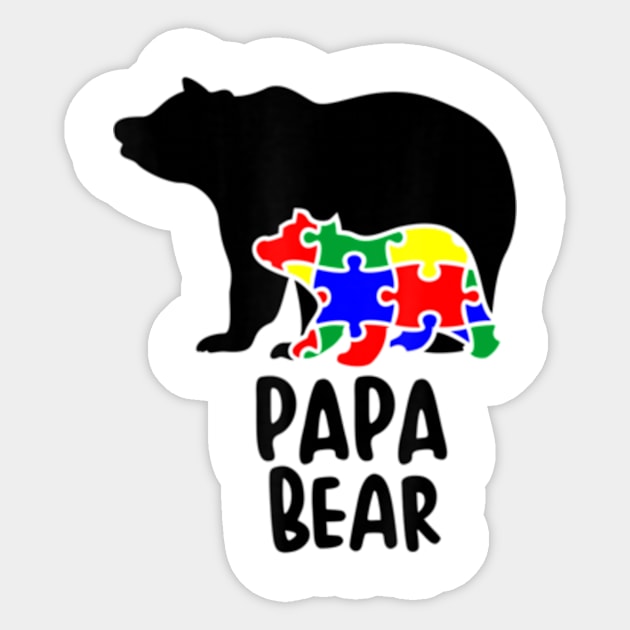 Autism Awareness Month Papa Bear Sticker by StuSpenceart